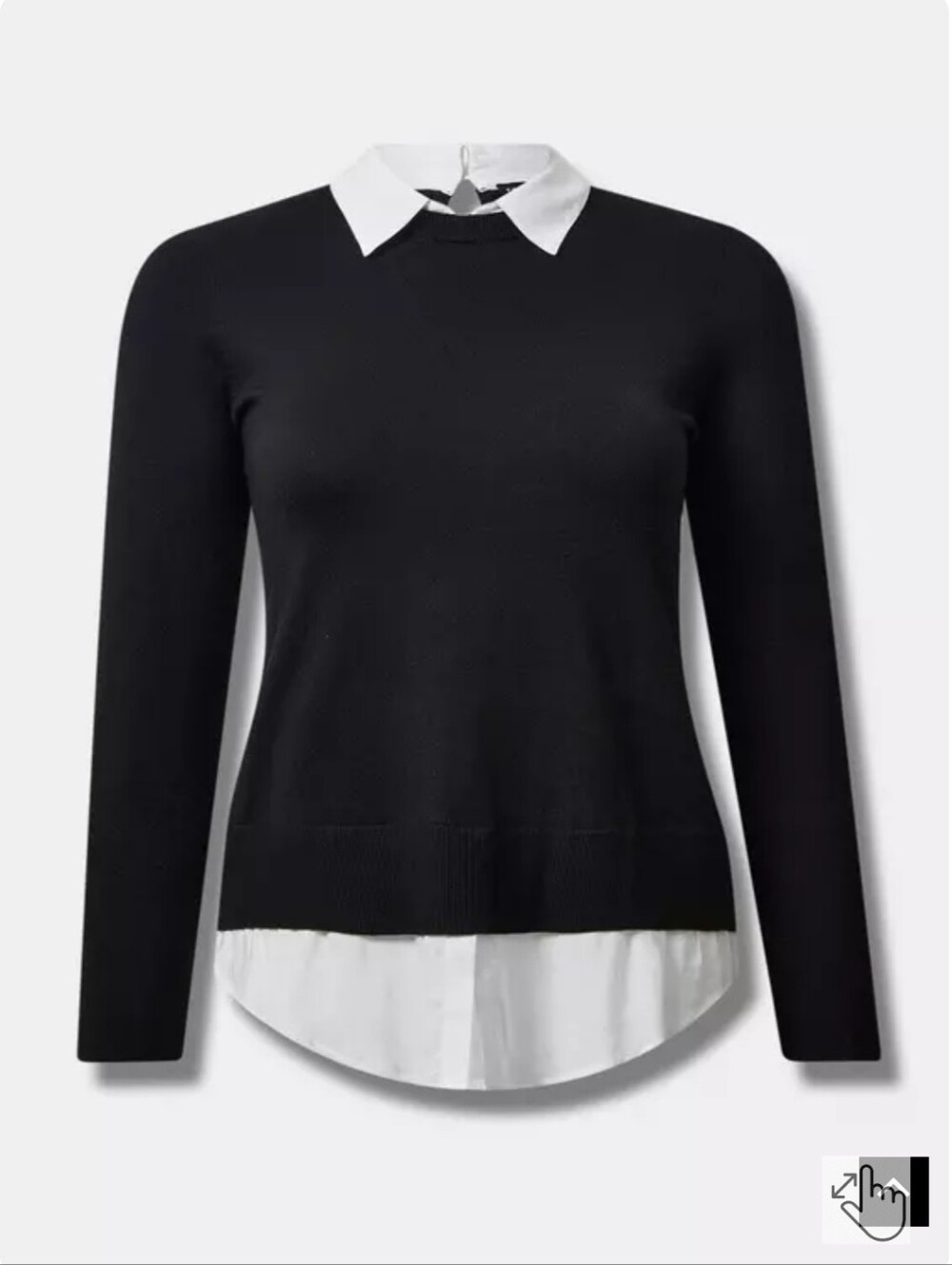 Fitted Pullover Collared 2-Fer Sweater